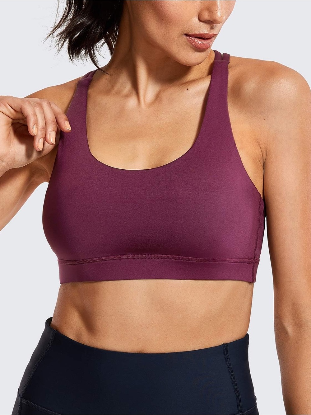 CRZ YOGA Strappy Sports Bra Athletic Yoga Energy Criss Cross Back Size Large